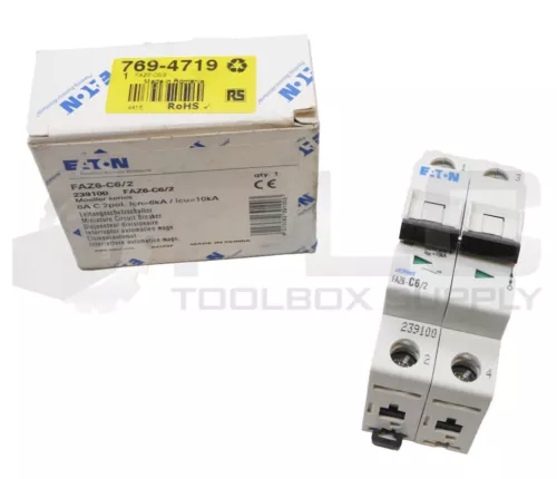 NEW EATON FAZ6-C6/2 MINIATURE CIRCUIT BREAKER 6A