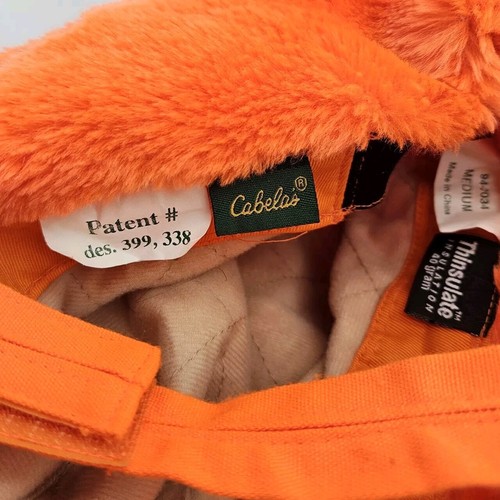 Cabelas Medium Orange Blaze Gore-Tex Thinsulate 40 Gramm Trapper Mütze Ohrenklappe Cap - Bild 6 von 7