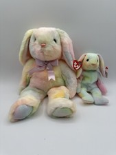 TY 21" 1999 Hippie Beanie BUDDY Bunny & BABY Tie Dye Easter NWT SET