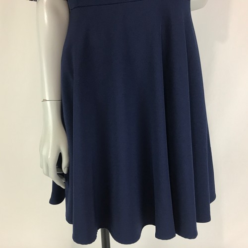 Princess Highway Dress Navy Blue Size 14 Fit Flare Lace Yoke Cocktail Retro 50s - Picture 3 of 12