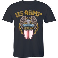 US ARMY VETERAN Shirt Military Proud To Have Served Eagle Flag Men's T-shirt Tee