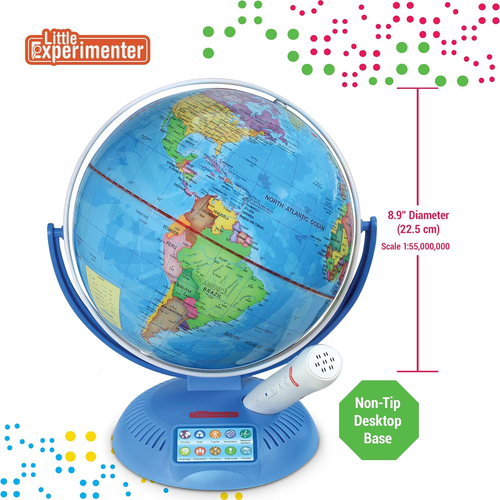 Interactive Globe with Wireless Smart Pen, 9” Globes with Stand, Talking World M - Picture 6 of 7