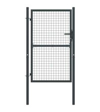 Cancello per Giardino in Acciaio Zincato Grigio 100x200 cm