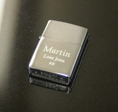 Personalised Soft Leather RFID Bi Fold Black Wallet & Zippo Lighter Gift Set - Picture 15 of 15