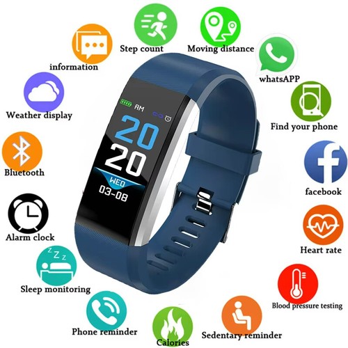 Fitness Smartwatch Monitor aktywności Tętno dla kobiet mężczyzn PARTIA BP Monitor - Zdjęcie 2 z 17