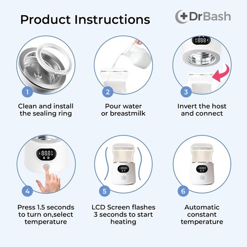 Portable Baby Bottle Warmer Fast Heating Leakproof for Breastmilk Travel - Picture 5 of 8