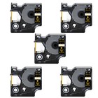5×12mm Ruban Étiquettes pour Dymo D1 45024 Or sur Noir LM 260P 220P PL200