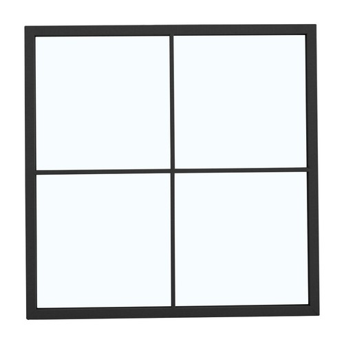 Black Industrial Style Black Metal Window Style Metal Frame Wall Mirror Decor - Picture 2 of 36