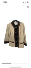 Firda Nordic Cream Multicolor Embroidered 100% Virgin Wool Jacket Sz 42
