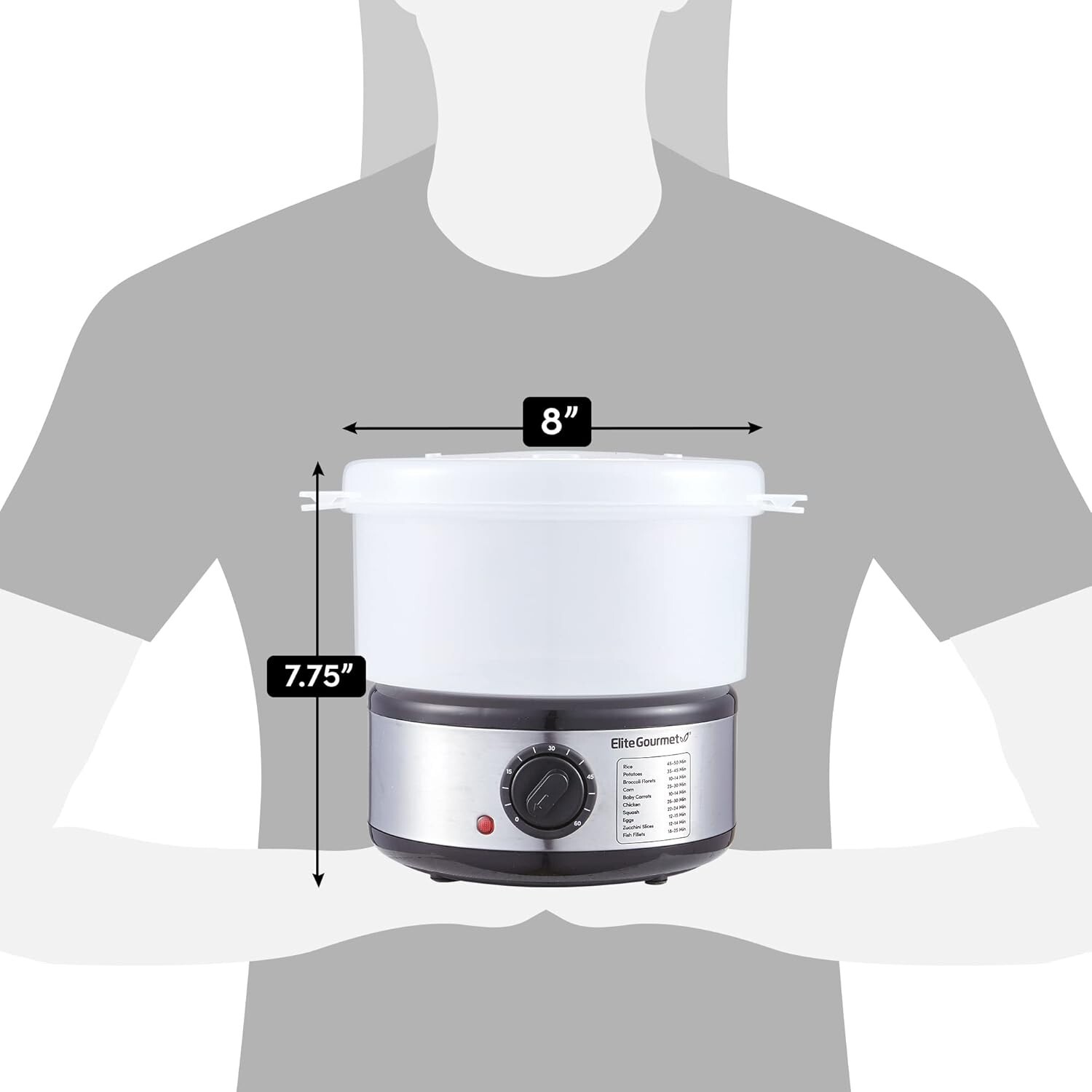 Electric Food Steamer Cooker Healthy Vegetable Steaming Pot Stackable Baskets