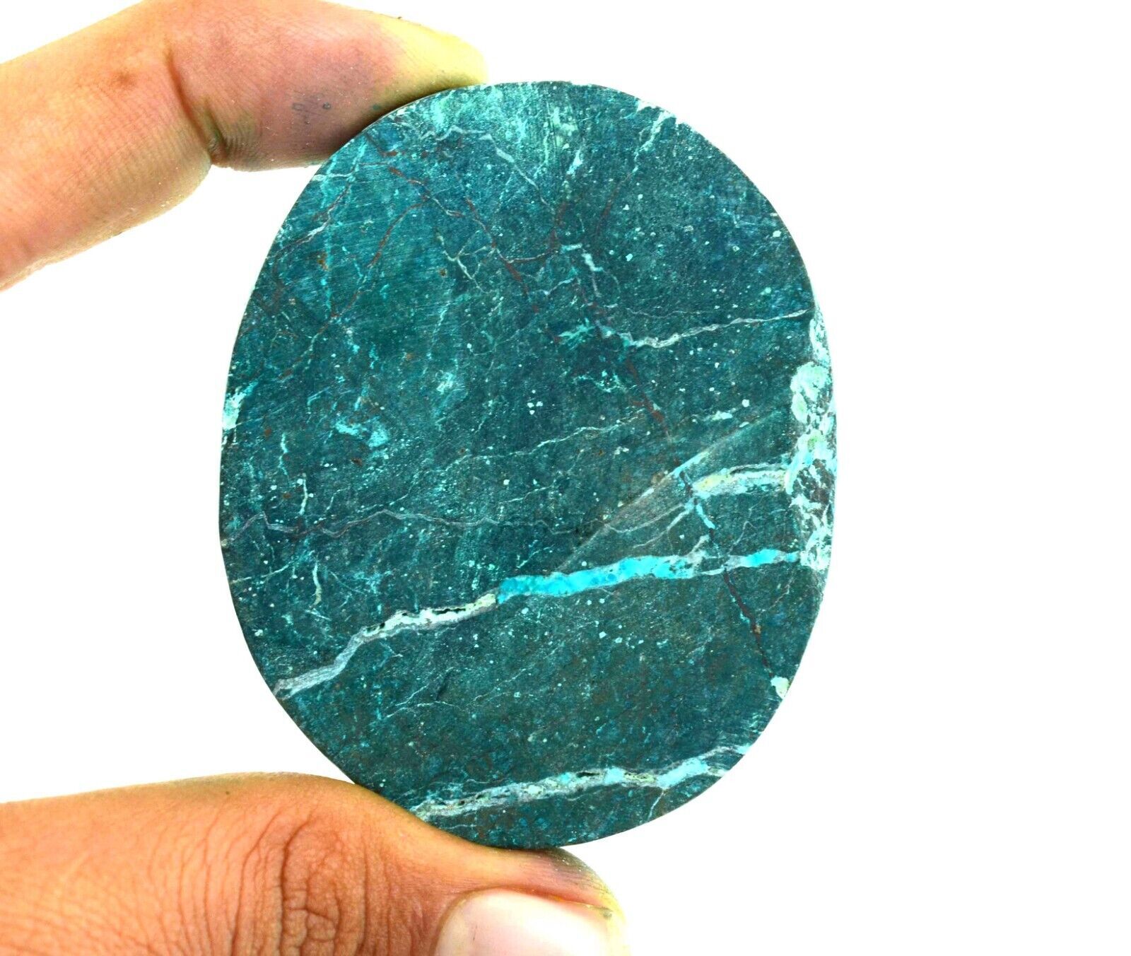 Cabochon Turquoise Toile D'araignée 8 Mm - Pierre Précieuse En Vrac, Créée En Labo