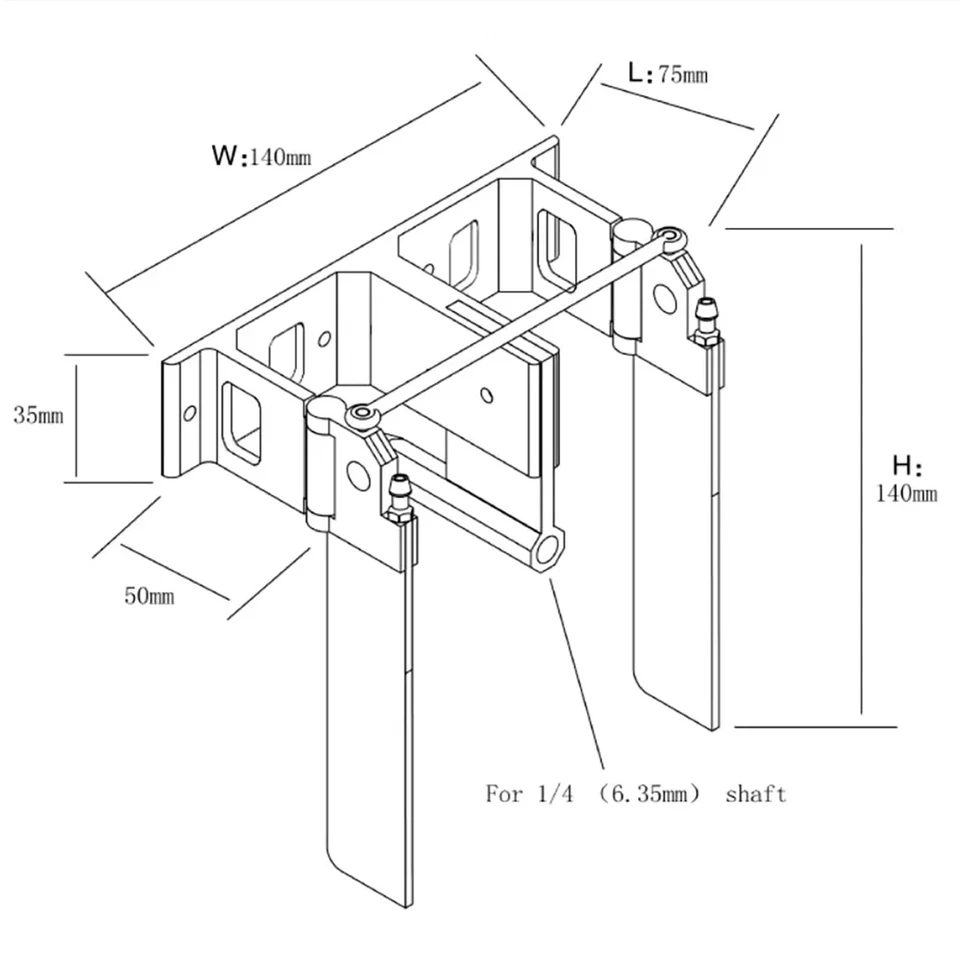 1/4" 6.35mm Shaft Holder Strut 140 f Dual Steering Rudder Nitro Gasoline RC Boat - Image 3 of 4
