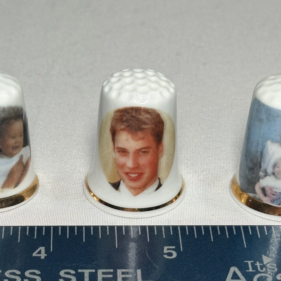 Lote de dedal vintage família real 6 peças rei (príncipe) Charles princesa Diana - Imagem 4 de 4
