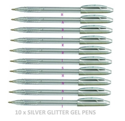 10 Linc Shine Sparkled GLITTER Gelstifte 0,7 mm FEINE Spitze - Farbe Silber