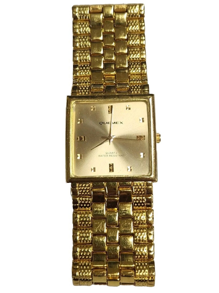 Gold Plated Quemex Quartz Water Resistant Watches; Selling But