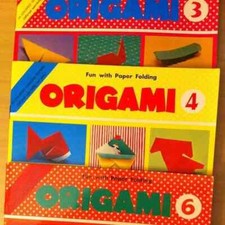 Fun with Paper Folding Origami Books  3  4  6 with Paper Vintage