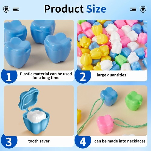 150 Pcs Colorful Tooth Savers, Plastic Tooth Holders for Boys and Girls, Tooth B - Picture 3 of 3