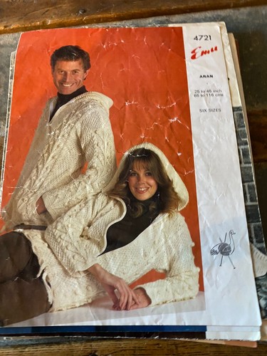 EMU His & Hers Jacke mit Kapuze Vintage Strickmuster Aran 4721
