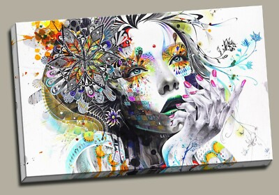 Graffiti Street Urban Girl Stretched Canvas PRINT Art Modern Framed Painting
