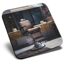 Square Single Coaster - Vintage Barbers Chair Men's Barber  #16171