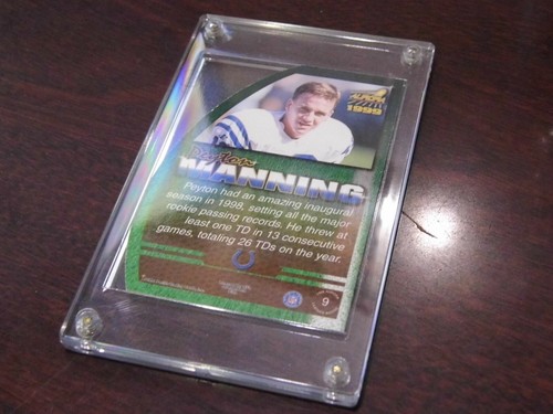 1999 Pacific Aurora PEYTON MANNING Leatherbound Insert #9, Colts HOF (cased) - Picture 3 of 4