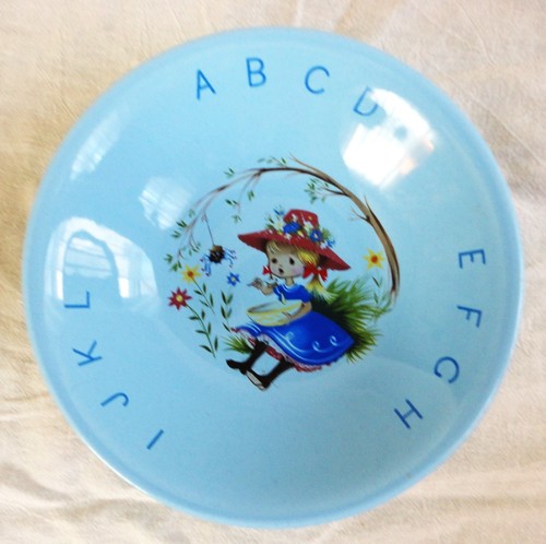 Child's Blue 3-pc Dish Set James Kent OLD FOLEY Nursery Rhymes; Alphabet - Picture 3 of 8