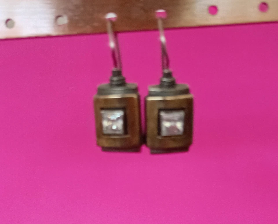 Vintage 925 Sterling Silver Gold Element Cubic Zircon Dangle/Drop Earrings Gift - Image 2 of 3