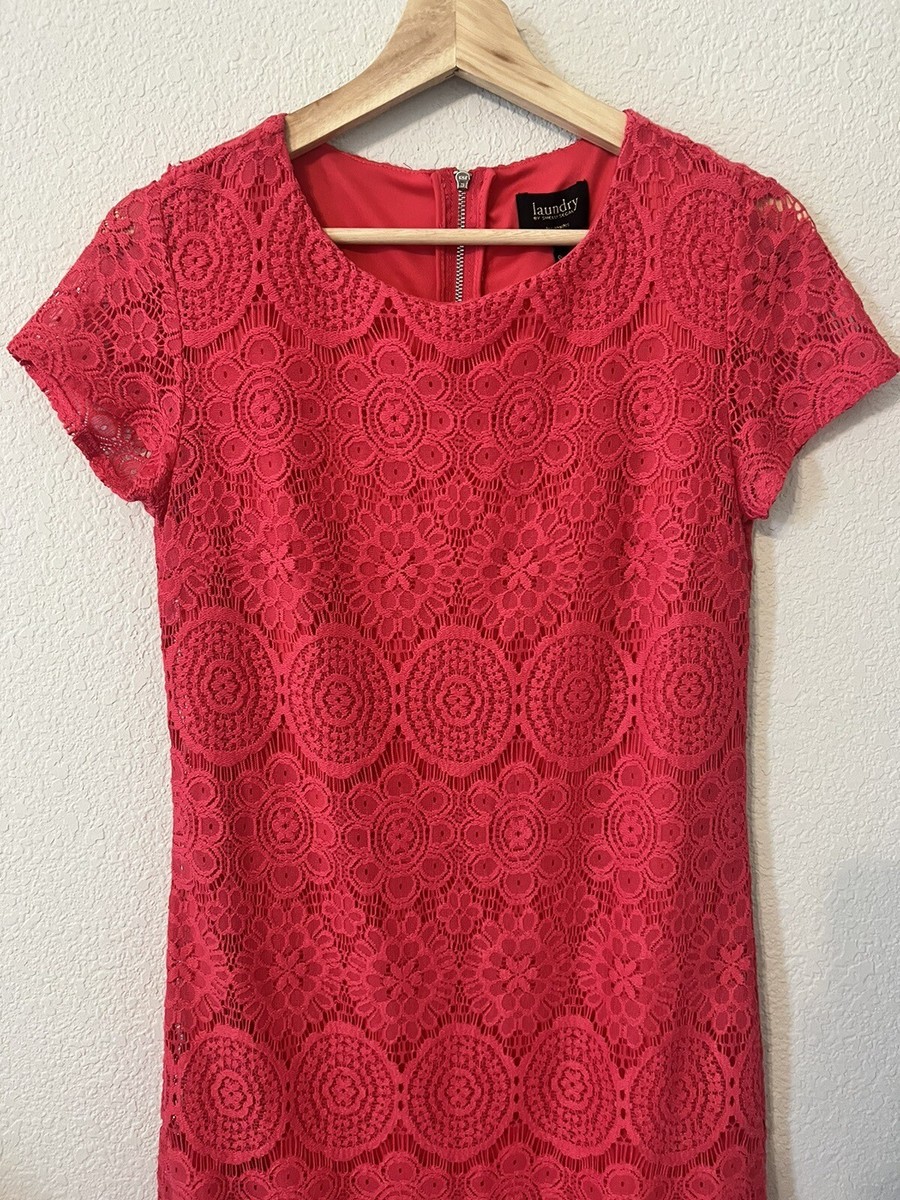 Laundry By Shelli Segal Red Lace Mini Dress Size 6 | eBay