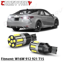White T15 921 912 LED Reverse Backup Light Bulb 2400LM 6000K Super Bright 2pcs