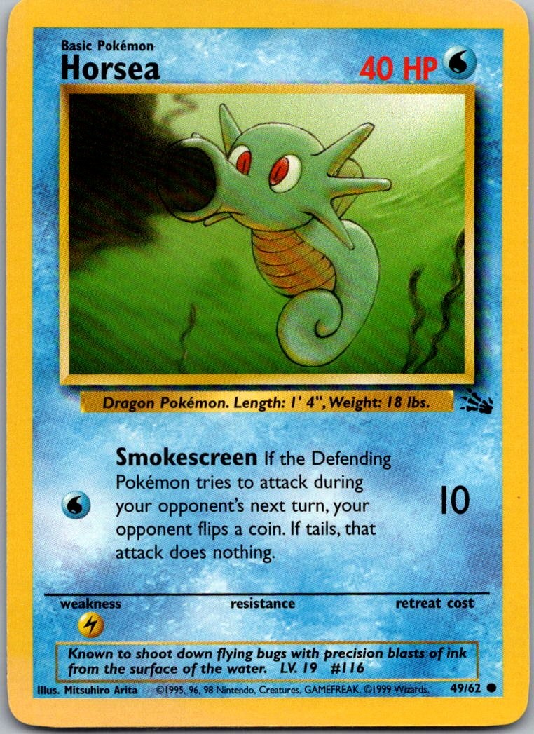 Horsea Common Fossil 49/62 NM