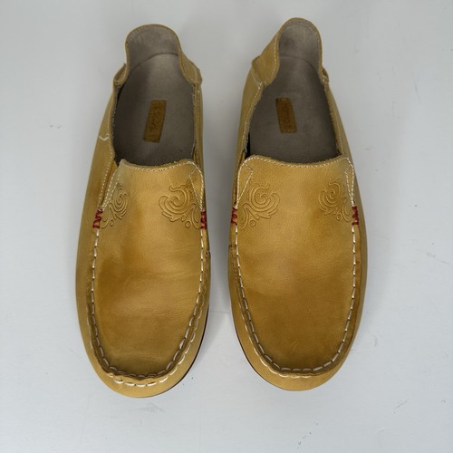 OluKai Nohea Nubuck Loafer Size 7 Mustard Leather Convertible Slip On Shoes - Picture 9 of 12