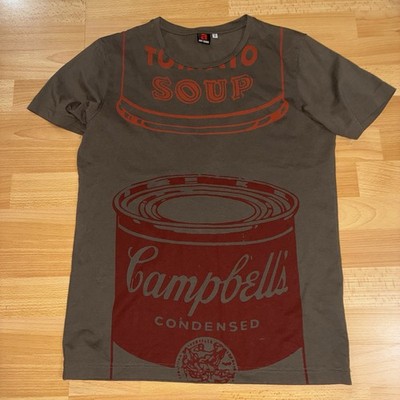 Andy Warhol Campbell s Soup Graphic Brown Red Cotton Crew Neck T-Shirt Men s M