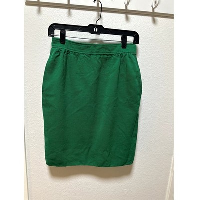 Vintage Emanuel Ungaro Green Corduroy Pencil Skirt, Small