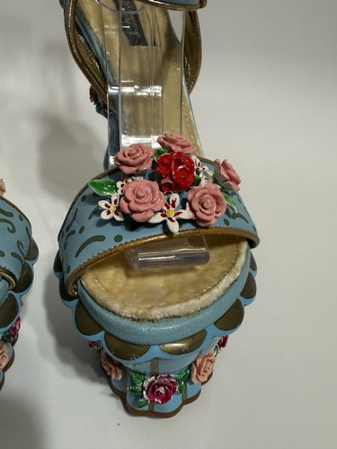 Vtg Dolce & Gabbana 2012 Blue Tea Cup Platform Heels 38 - Bild 9 von 18