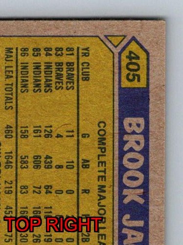 Brook Jacoby Third Base Cleveland Indians Topps 1987 Card 405 Memorabilia - Picture 9 of 12