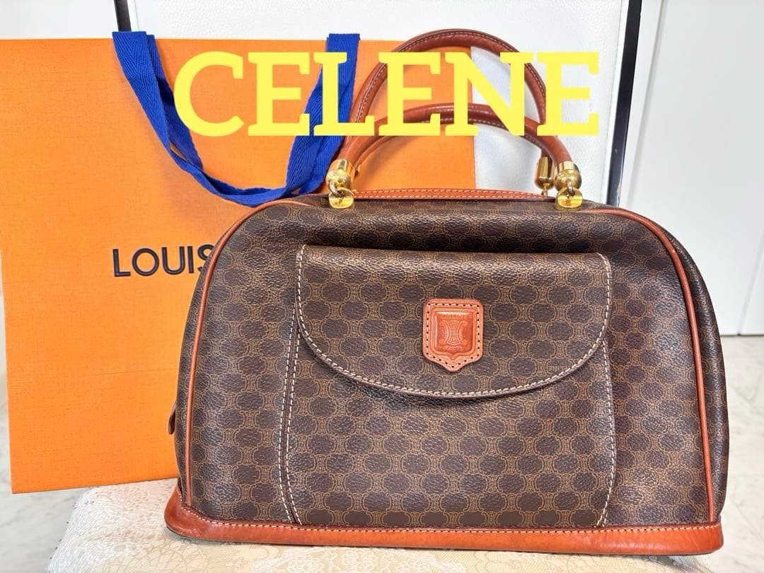 Authentic Celine Macadam Pattern Mini Boston Bag - image 1