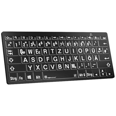 Logickeyboard XL-Print Bluetooth  Tastatur Deutsch, QWERTZ Schwarz