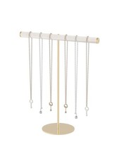 T-Bar Necklace Holder,Jewelry Chains Display Stand for Selling,Velvet Beige