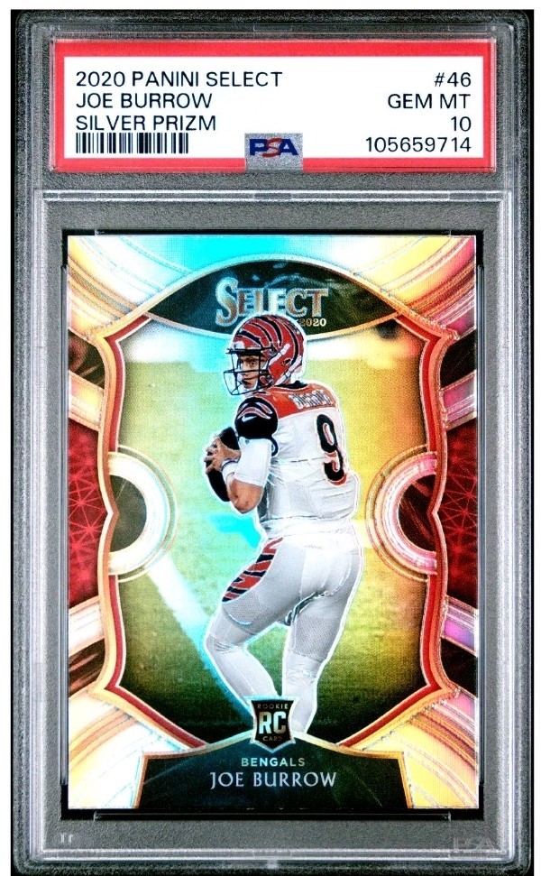 2020 Panini Select - Concourse Joe Burrow #46 Silver Prizm (RC) PSA 10 Gem Mint