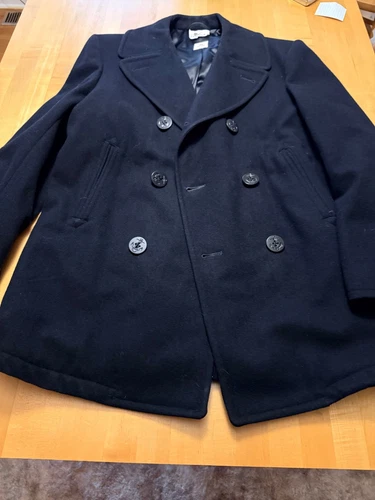 US Navy Wool Peacoat 40R, USN Dark Blue Coat - product listing photo