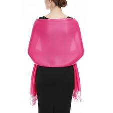 Soft and Silky Bamboo Rayon Pashmina Feel Shawl Scarf Wrap Hot Pink