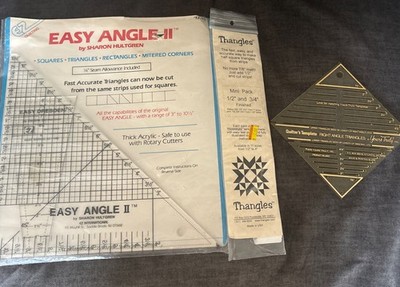 2 Angle Rulers EASY ANGLE II & Yours Truly Right Angle Triangles & Thangles Temp
