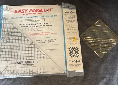 2 Angle Rulers EASY ANGLE II & Yours Truly Right Angle Triangles & Thangles Temp