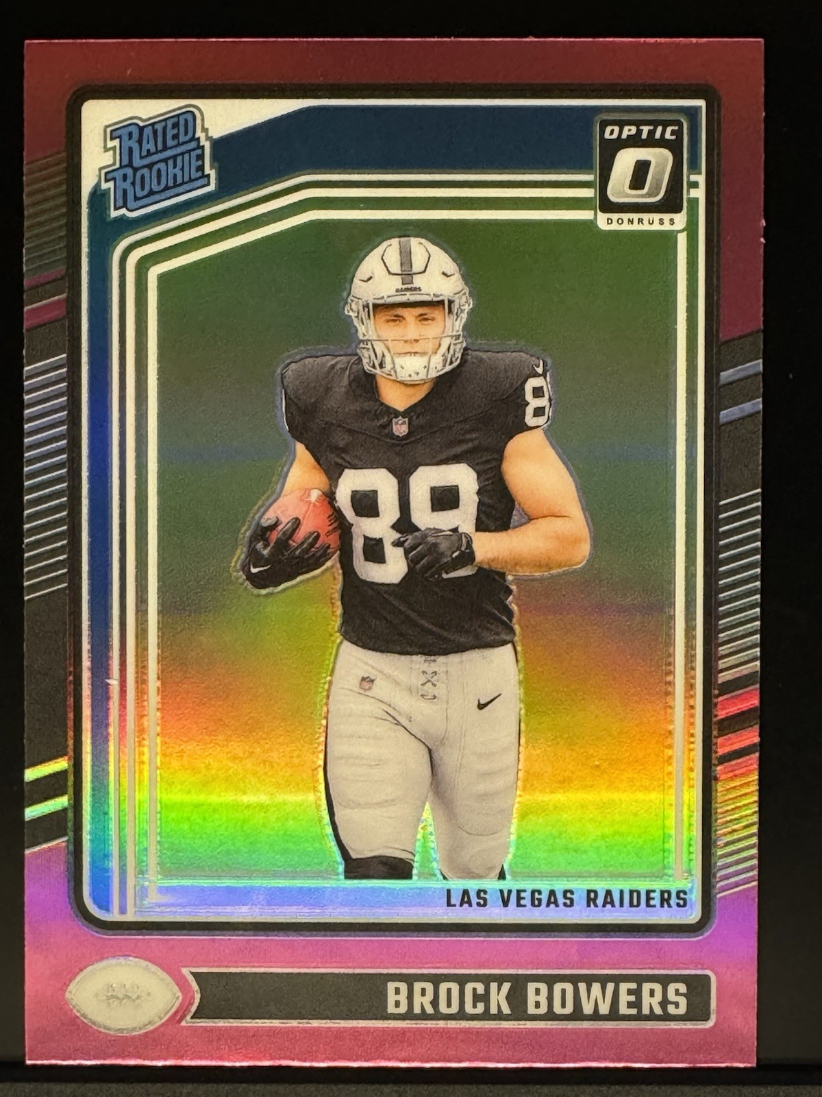 2024 Donruss Optic Brock Bowers Pink Rated Rookie #215 Raiders