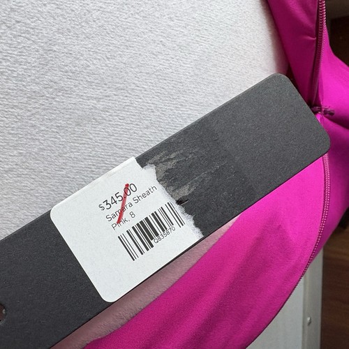 NWT $345 Black Halo Samara Sheath Halter Dress in Vibrant Pink Cocktail 8 - Picture 7 of 8