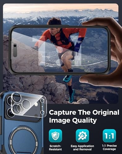 Hülle mit Privacy Hartglas Displayschutz & für iPhone 17 Pro Max Blau - Bild 7 von 7