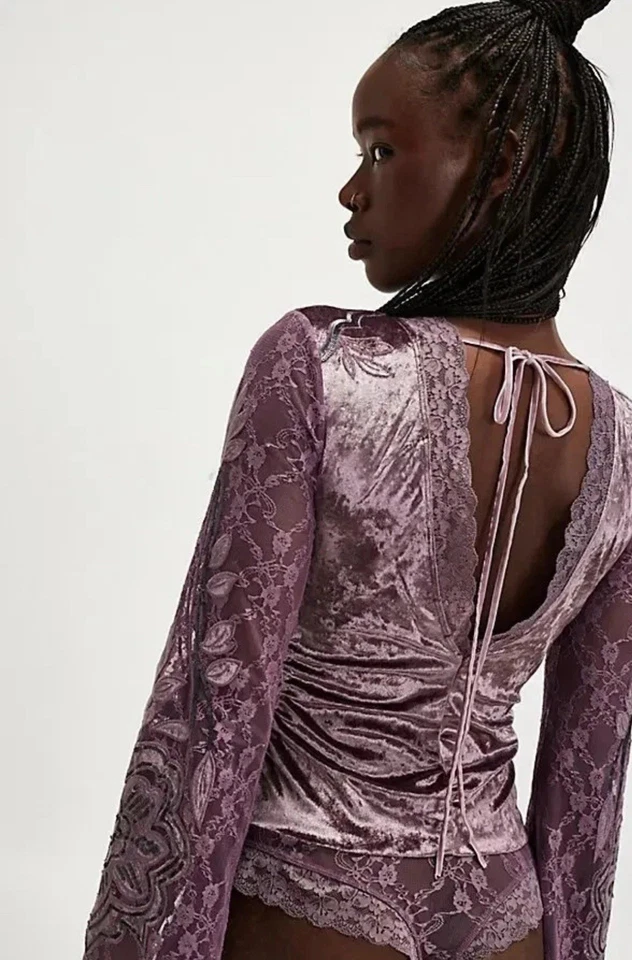 Body Free People Intimately Night Owl púrpura batido de uva XS NUEVO SIN ETIQUETAS Foto 2 de 3