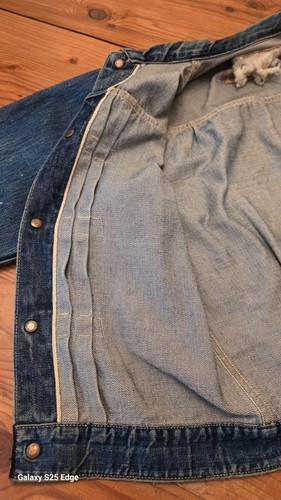 Early Foremost Type 1 Denim Buckle Back Jacket Distressed Selvedge J C Penny's - Picture 17 of 22