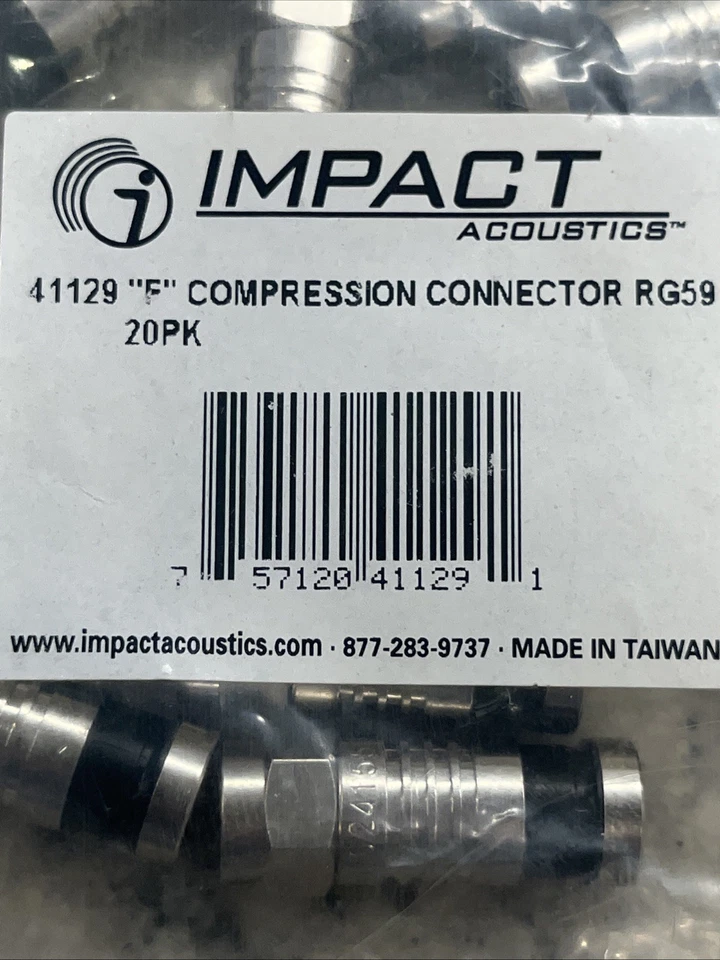 Impact Acoustics 41129 F Compression Connector Rg59, 20 Pack - Image 2 of 3