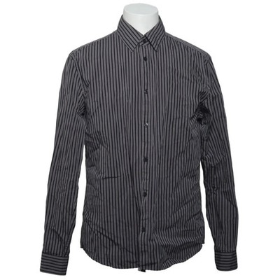 H&M, Hemd, Größe: L, Grau/Schwarz, Baumwolle, Streifen, Herren #RjS